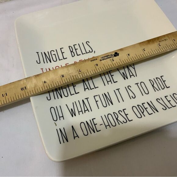 Creative Co-Op Jingle bells Stoneware plate - Picture 6 of 8